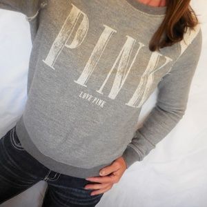 VS PINK Sweatshirt Crew Gray Size Small